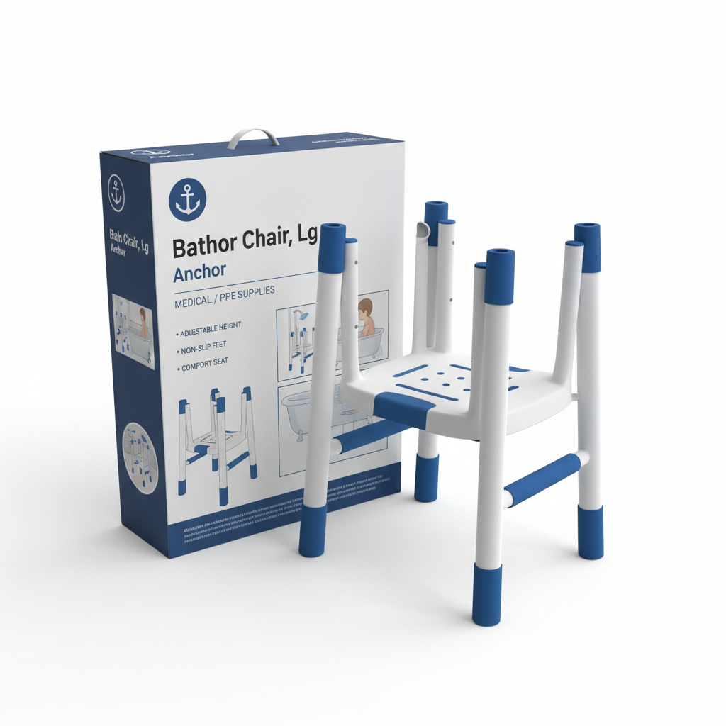 Anchor Bath Chair, Lg - angled view showing packaging