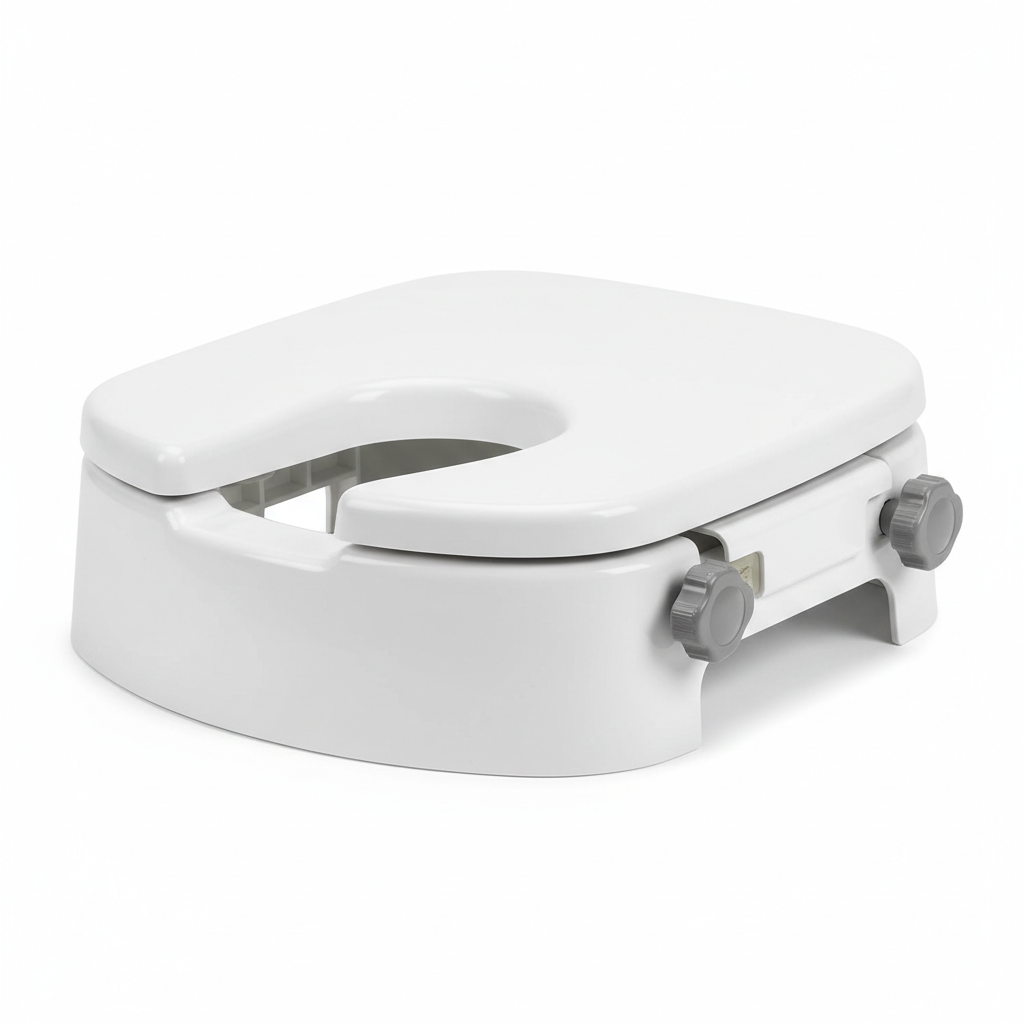 AquaSense Toilet Seat Riser with Hinge - close-up detail shot