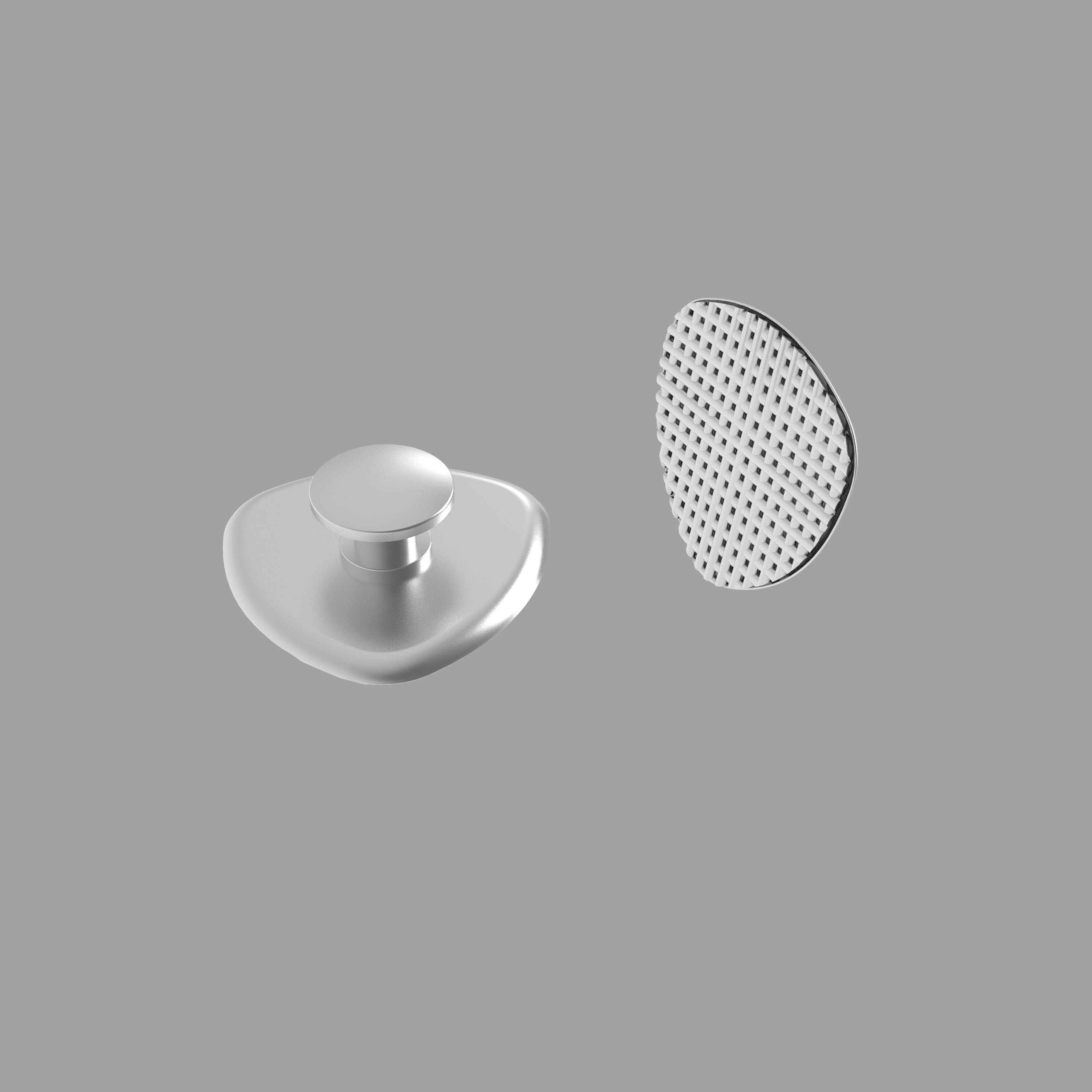 Lingual Button Y-F325 Bondable Metal lingual button,Triangle base,80# mesh base, 10pcs/pk