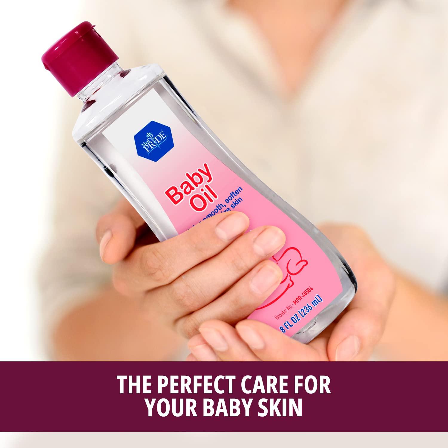 MedPride Baby Oil with seal & Flip Top - 8 oz - Case of 24