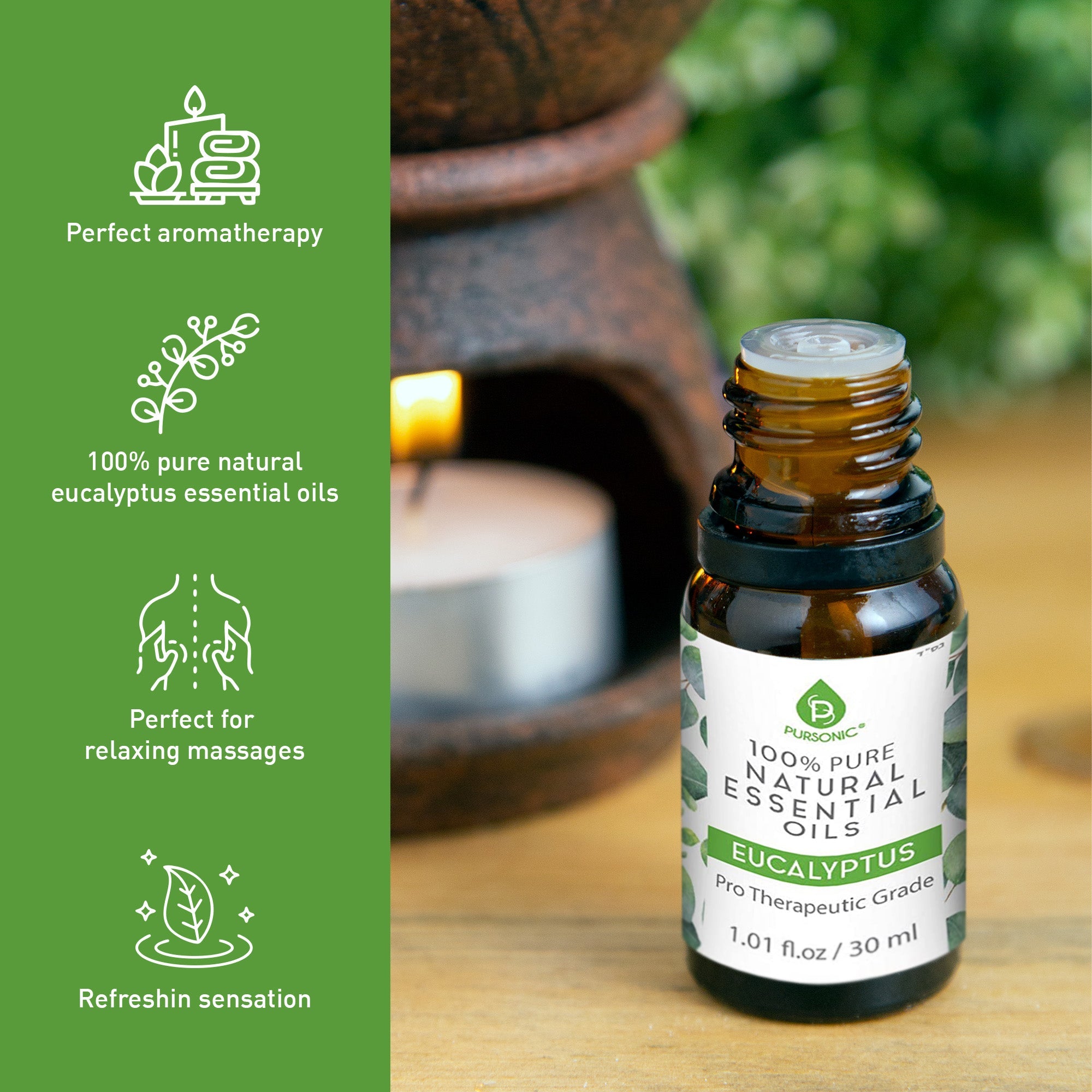 100% Pure & Natural Eucalyptus Essential Oils by Pursonic