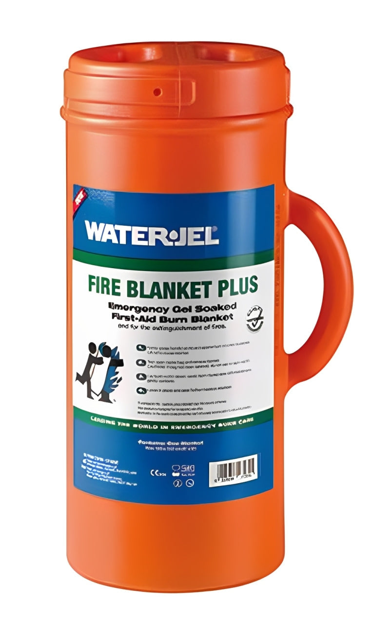 Water Jel First Responder Fire Blanket (Fire Blanket Plus) in orange canister - 6" x 5" (4 Blankets/Case)