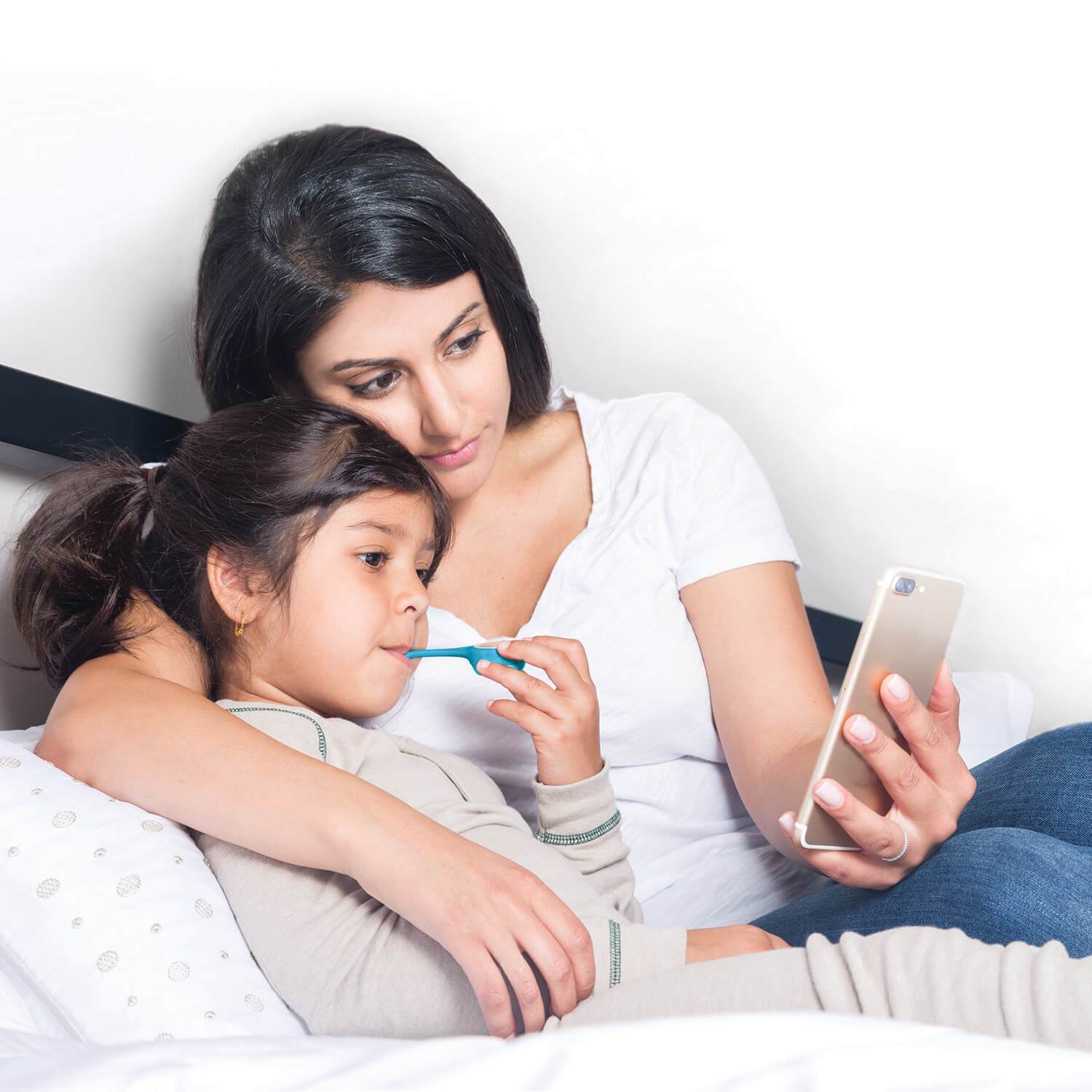 Kinsa QuickCare smart digital thermometer symptoms recording