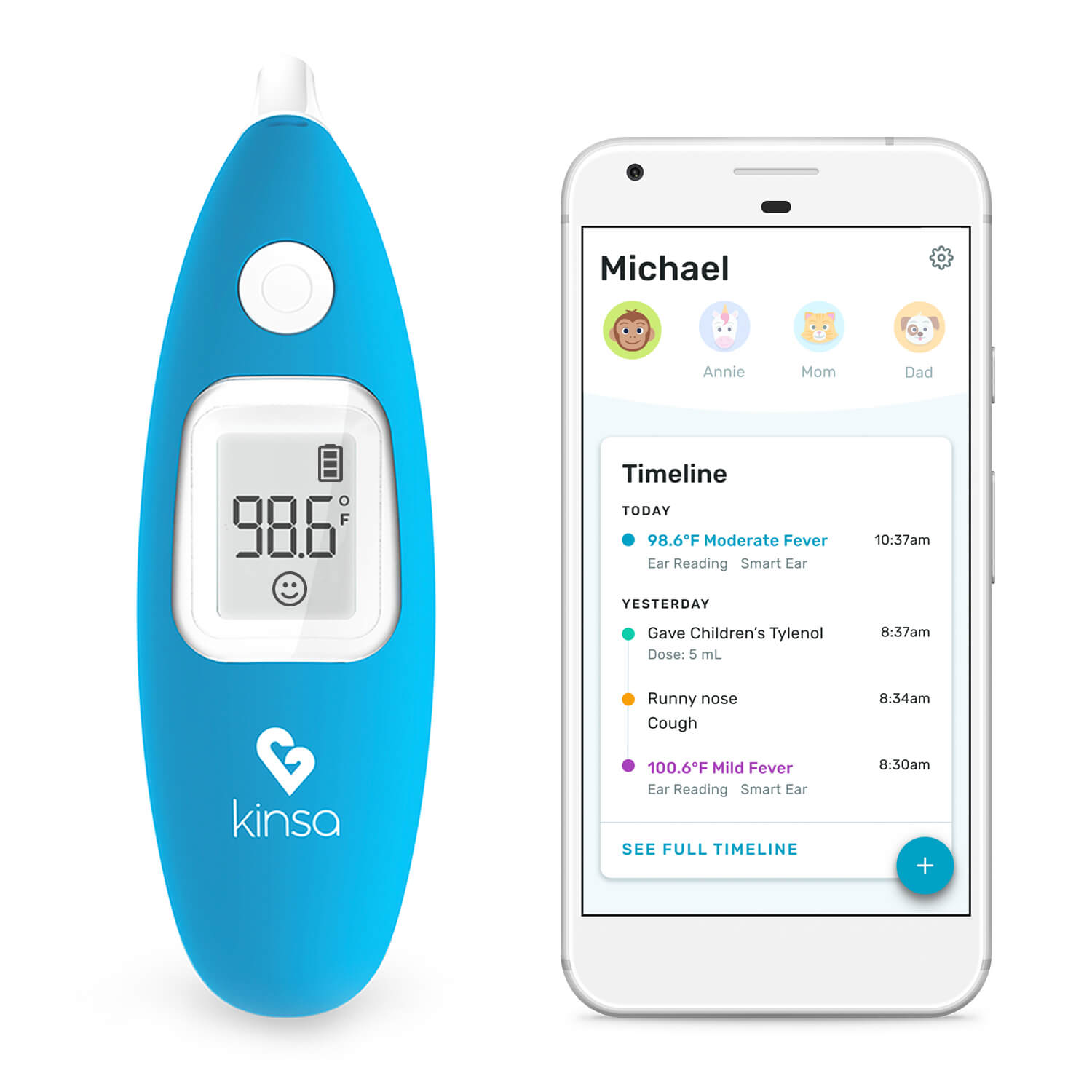 Kinsa Smart Ear Digital Thermometer with App