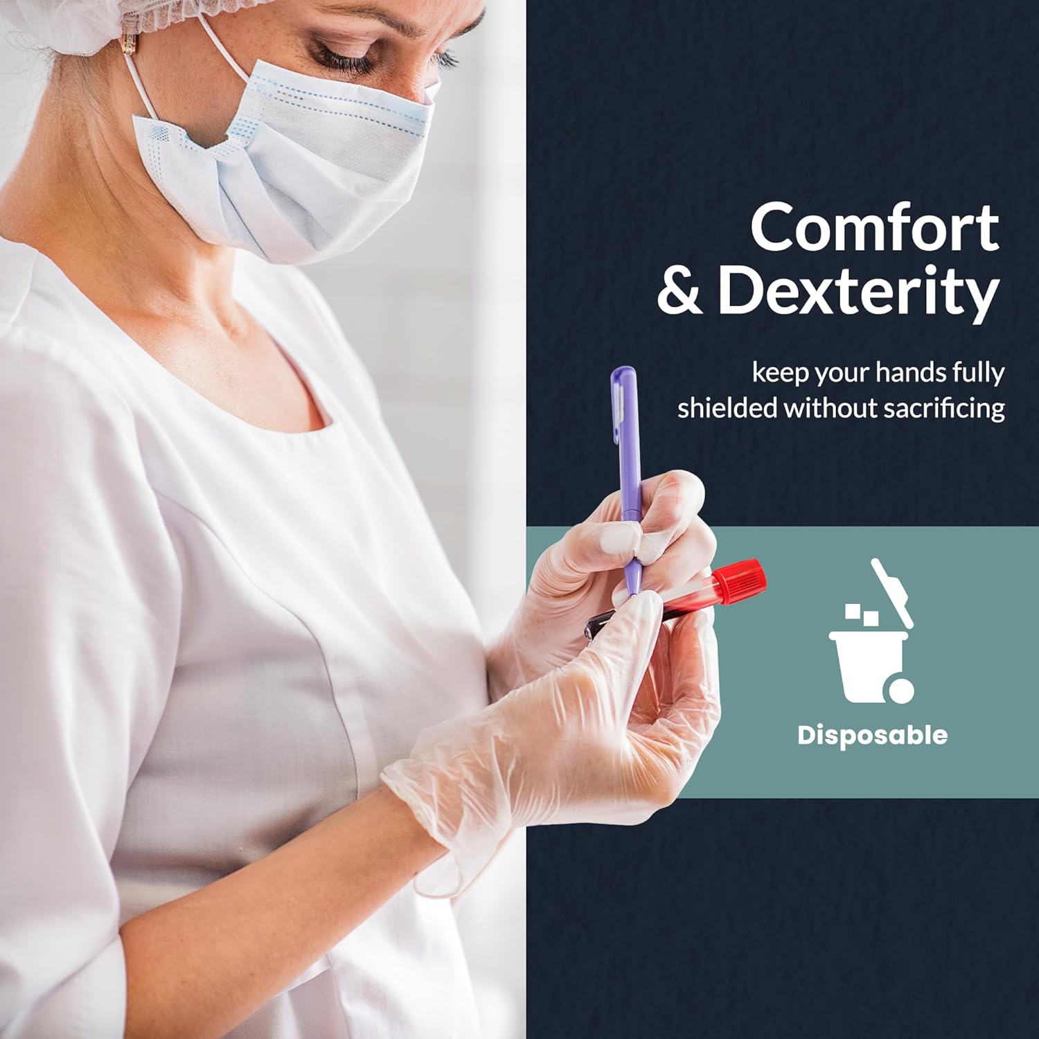 MedPride Vinyl Exam Gloves 4 Mil Thick Non-Sterile Powder Free - 100/box, Case of 10 (1000 count)