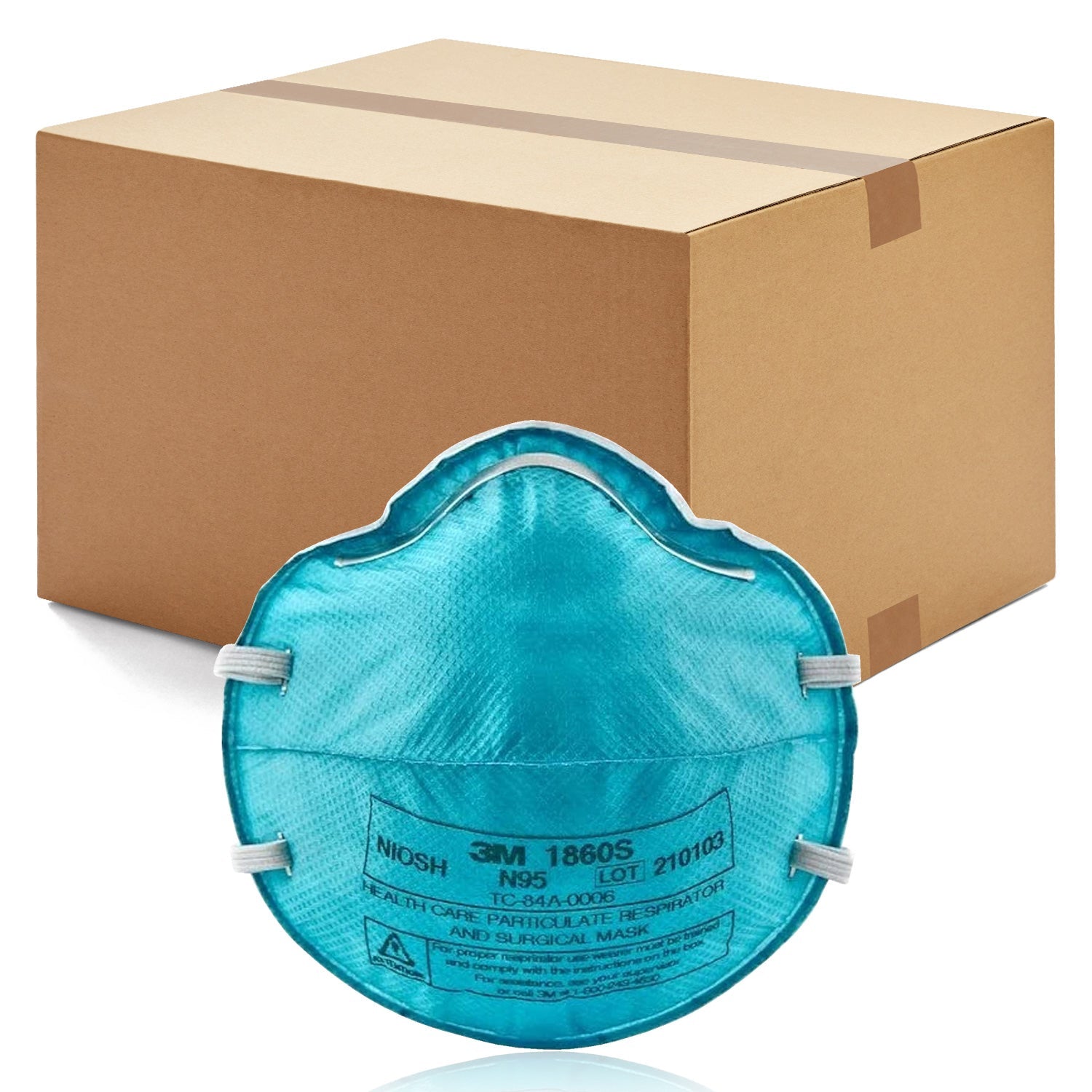 3M 120pcs 1860S Particulate Respirator N95 Face Mask with Fluid Resistance, Small Size