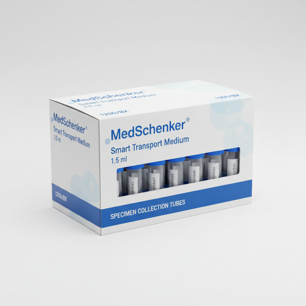 MedSchenker® Smart Transport Medium 1.5 ml 1200/BX - angled view showing packaging