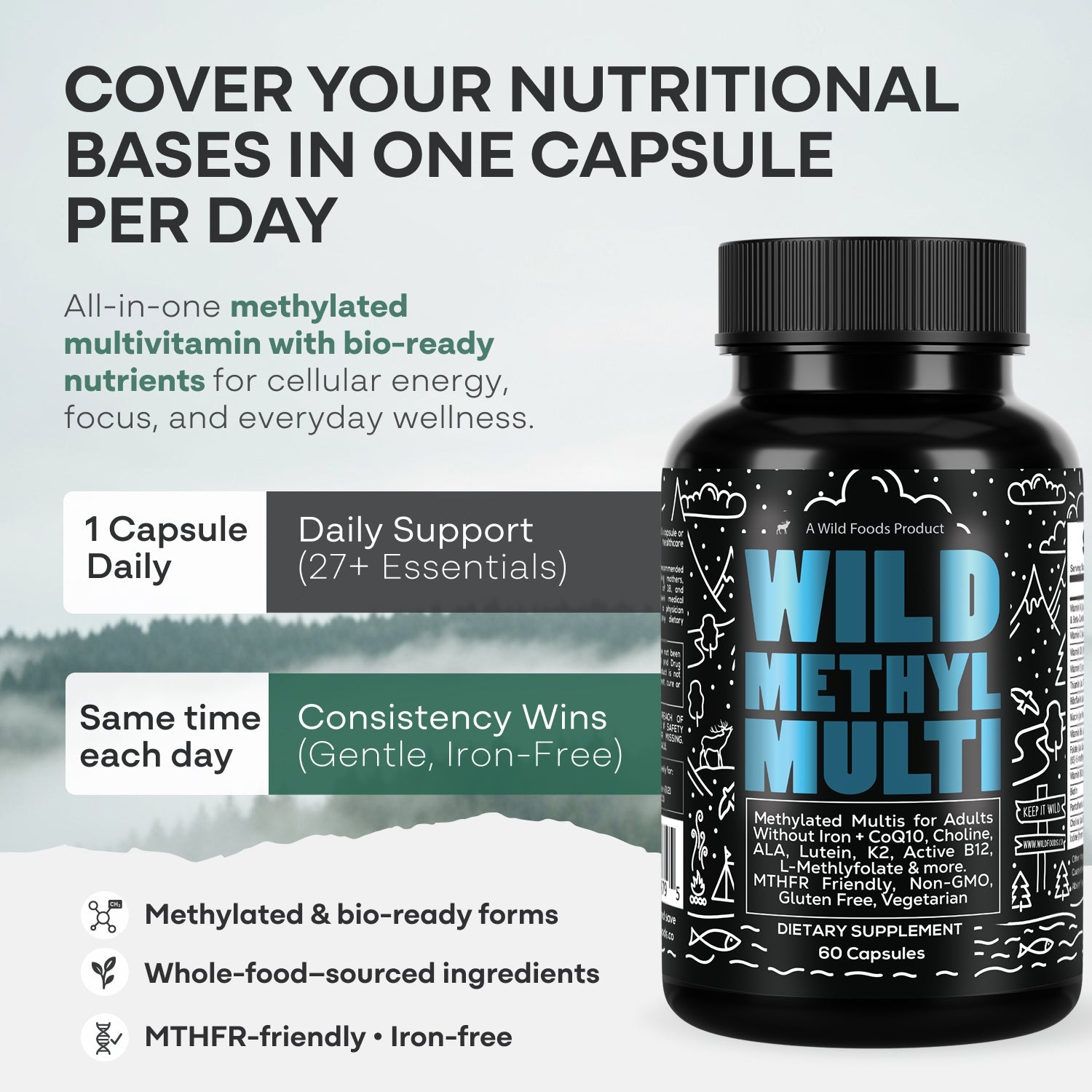 Methylated Whole Food Multivitamin by Wild Foods