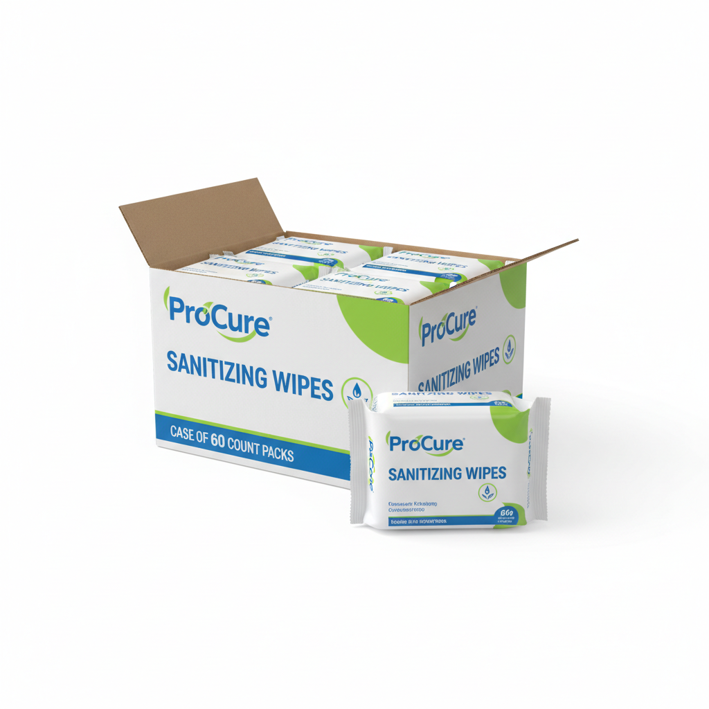 ProCure Sanitizing Wipes - Case of 60 - close-up detail shot