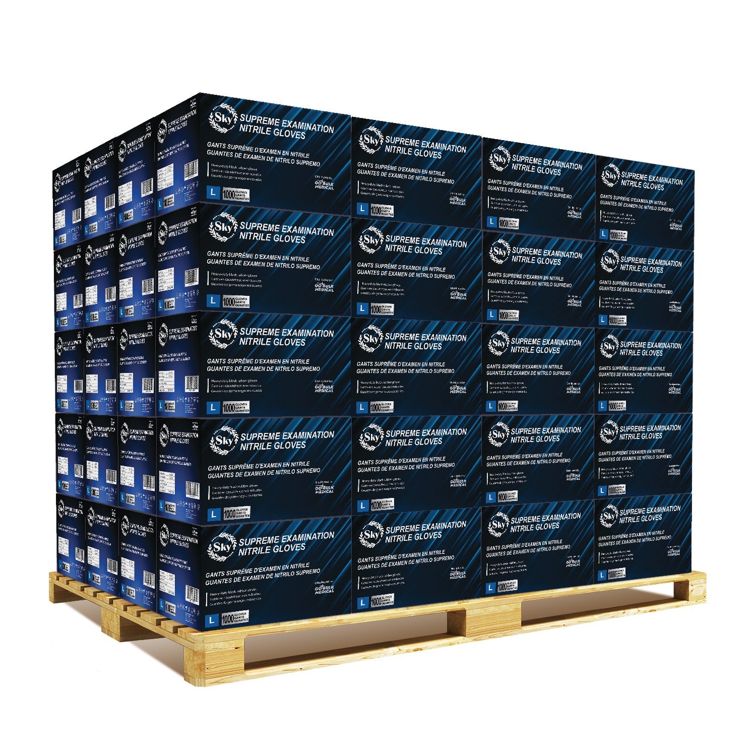 Pallet Sky Black Nitrile Exam Gloves of 100 Cases(100,000 Gloves) 5 mil Thick Powder-Free Heavy Duty Disposable