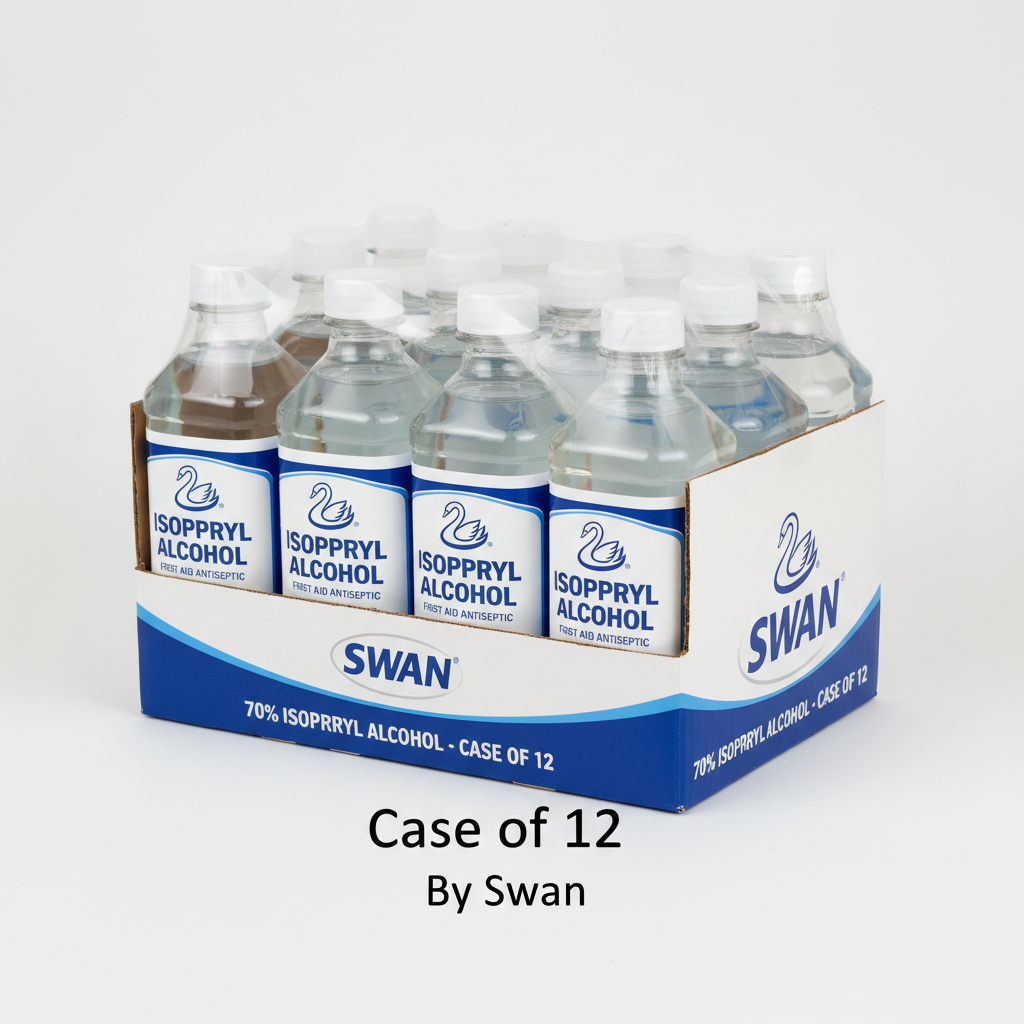 Swan 70% Isopropyl Alcohol - Case of 12 - close-up detail shot