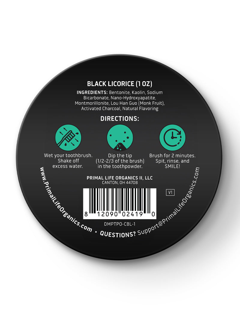 Toothpowder / Powdered Mineral Toothpaste by Primal Life Organic II LLC