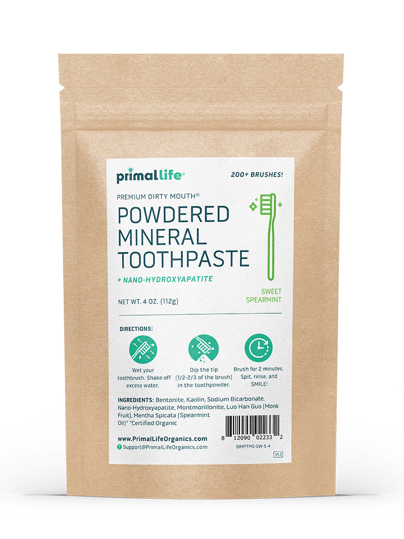 Toothpowder / Powdered Mineral Toothpaste by Primal Life Organic II LLC