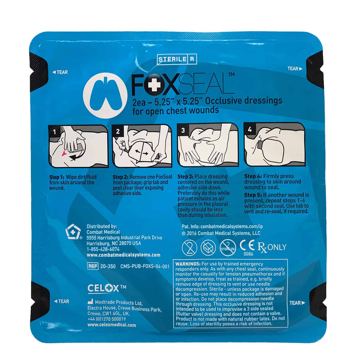 Combat Medical FoxSeal Occlusive Sterile Dressing (Pack of 10)