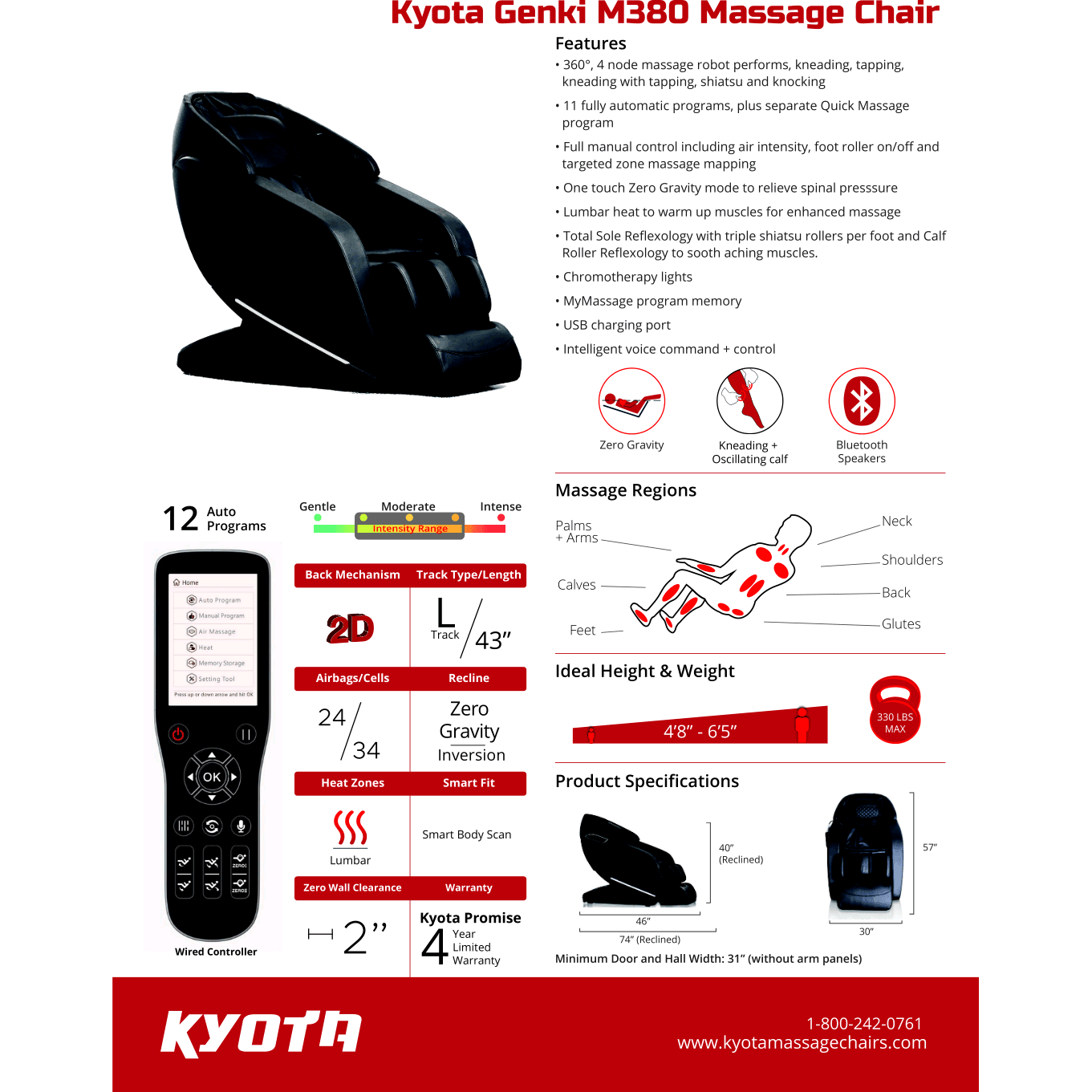 Kyota Genki M380 Massage Chair - Best Body Massage Chair