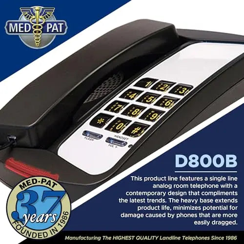Med-Pat D800 Single Line Analog Desk Set Telephone