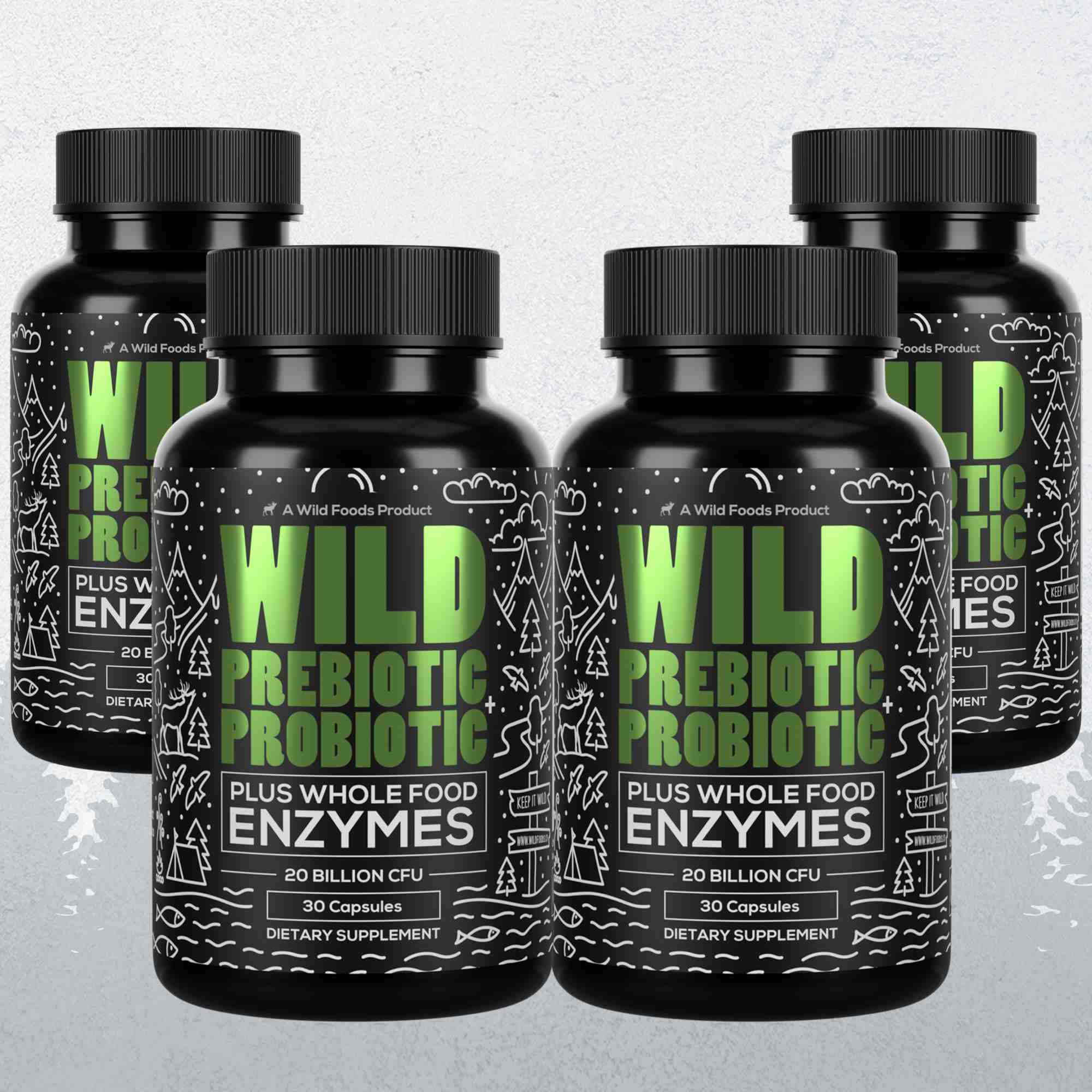 Prebiotics & Probiotics, 30 servings – Gut Health & Digestion Support by Wild Foods