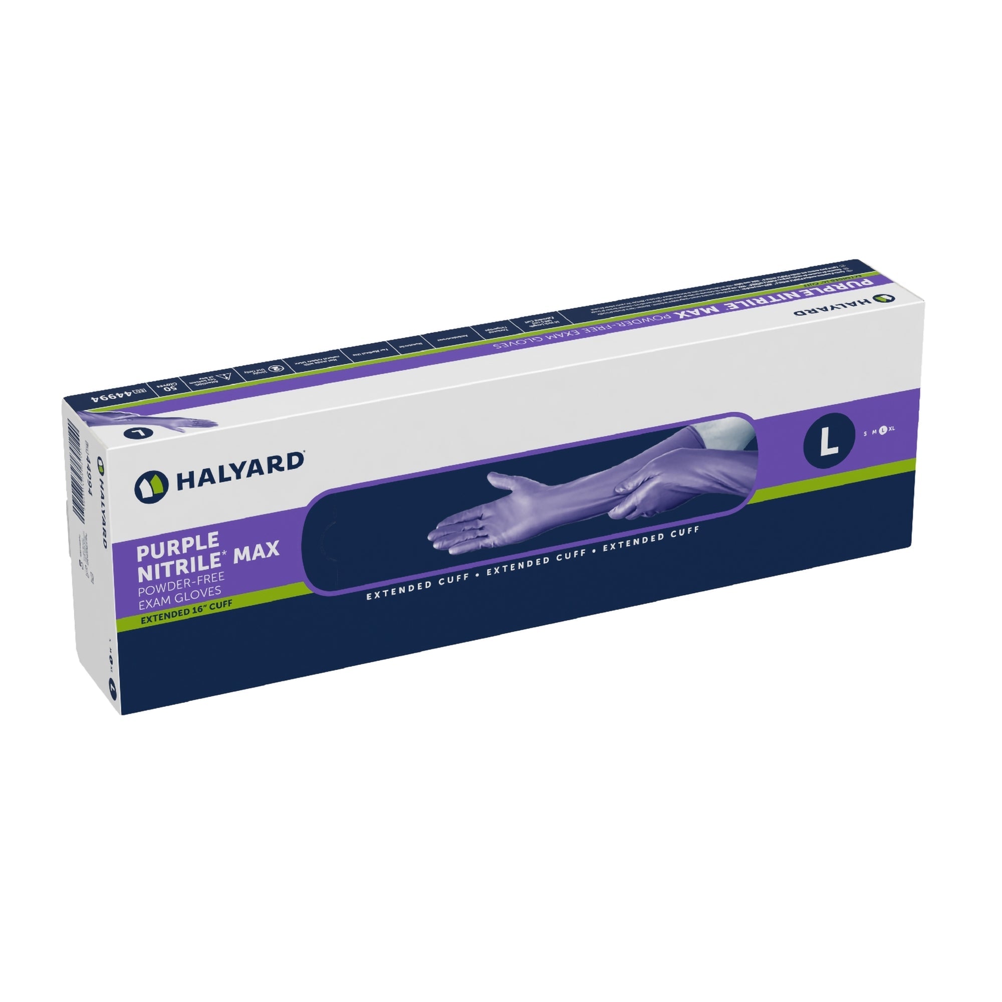 Halyard 400ct Purple Nitrile Max Exam Gloves Non-Sterile Powder-Free 11 Mil, 16" Purple