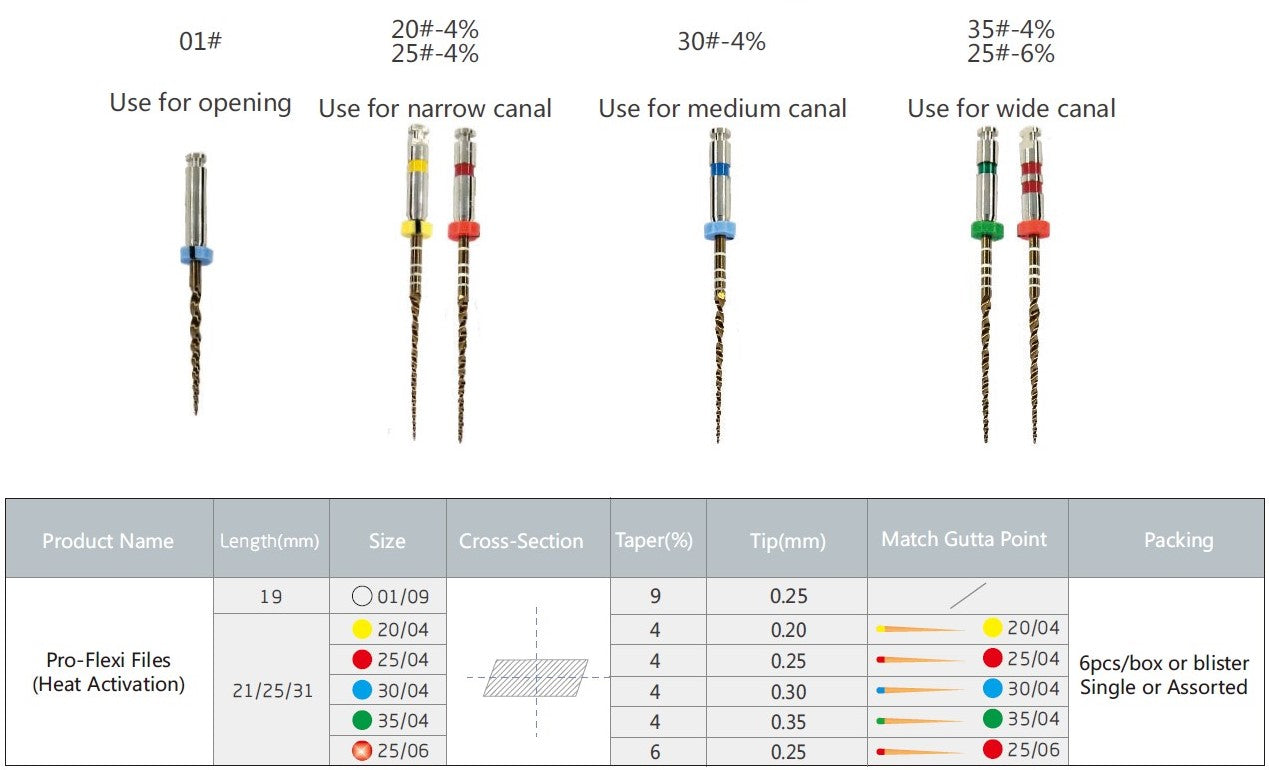 Endo PRO-FLEXI FILE, Blue 6pcs pack