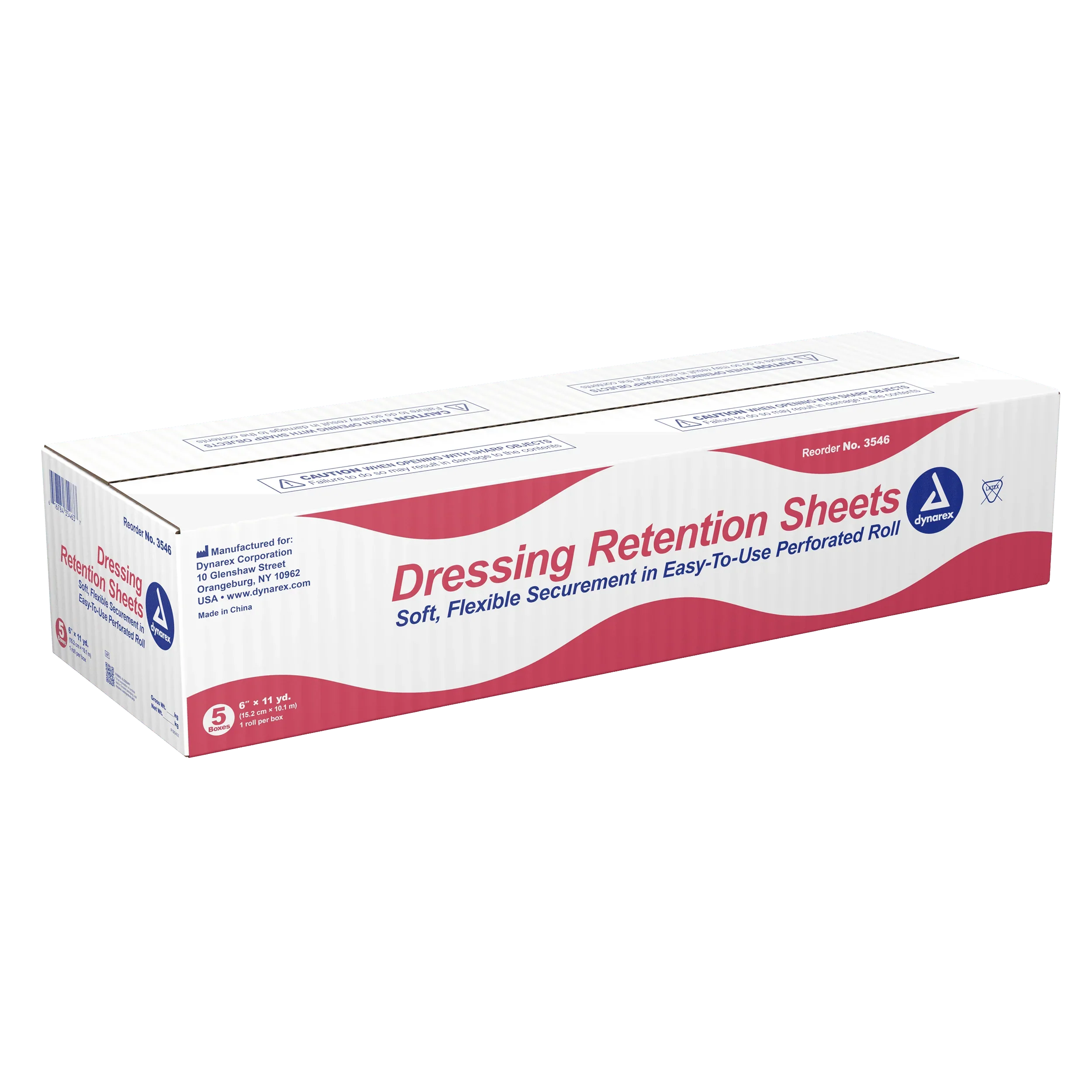 Dynarex Dressing Retention Sheet - Latex Free, 5ea/cs (5 Count)