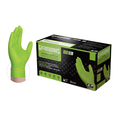 AMMEX Gloveworks כפפות תעשייתיות ללא אבקת ניטריל מרקם 1000/CS