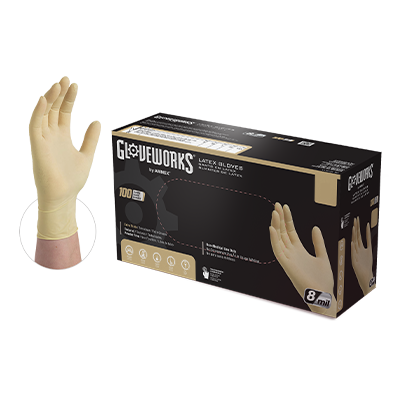 gloves latex powder free gloves - yellow