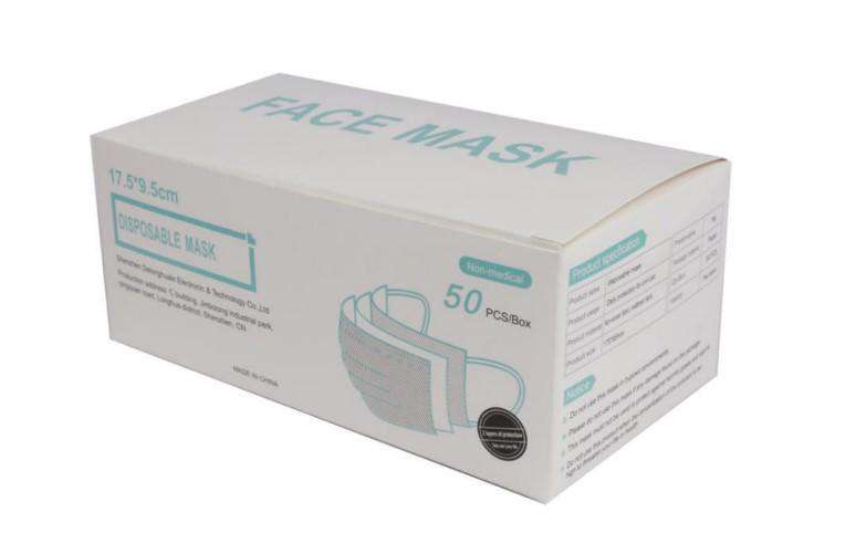Generic Disposable 3 Ply Face Mask - 50 Count - One Source Medical Supplies