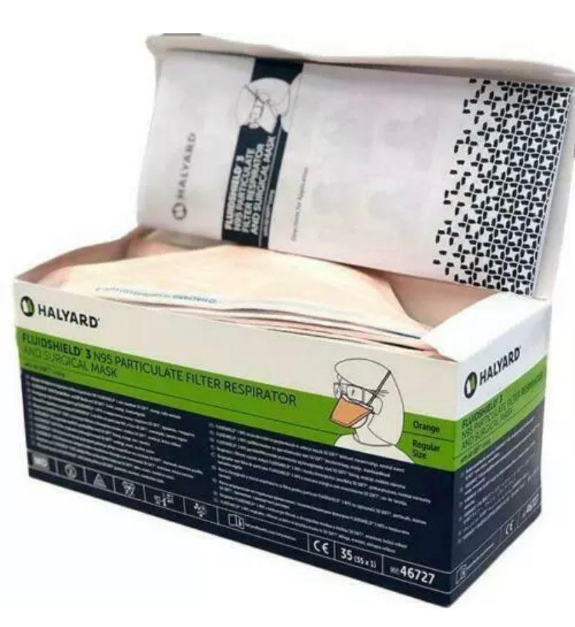 Halyard Model 46727 FLUIDSHIELD Surgical N95 Respirator Mask (35 Per Box) - One Source Medical Supplies