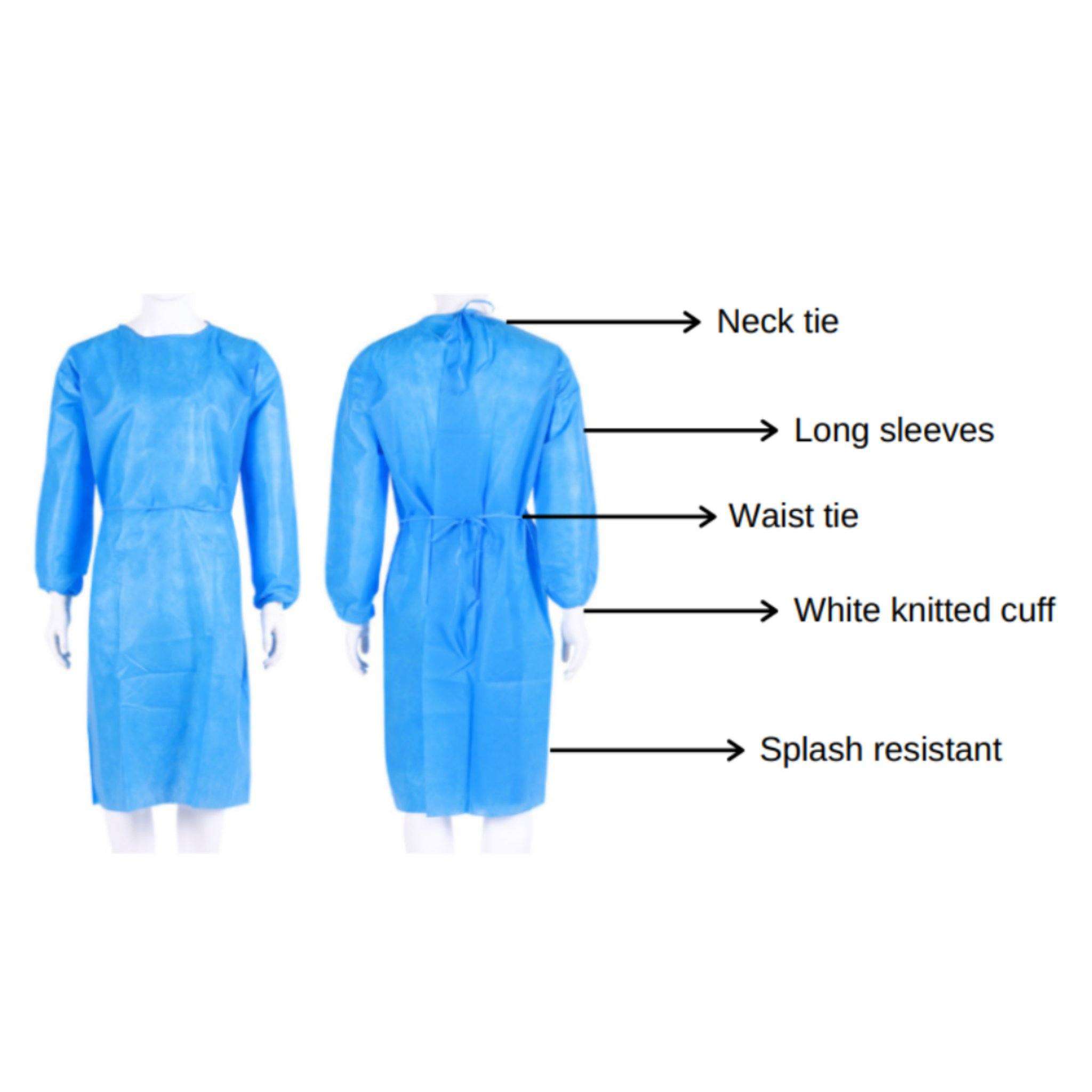 Level 3 Disposable Isolation PP Gown 35gsm - One Source Medical Supplies