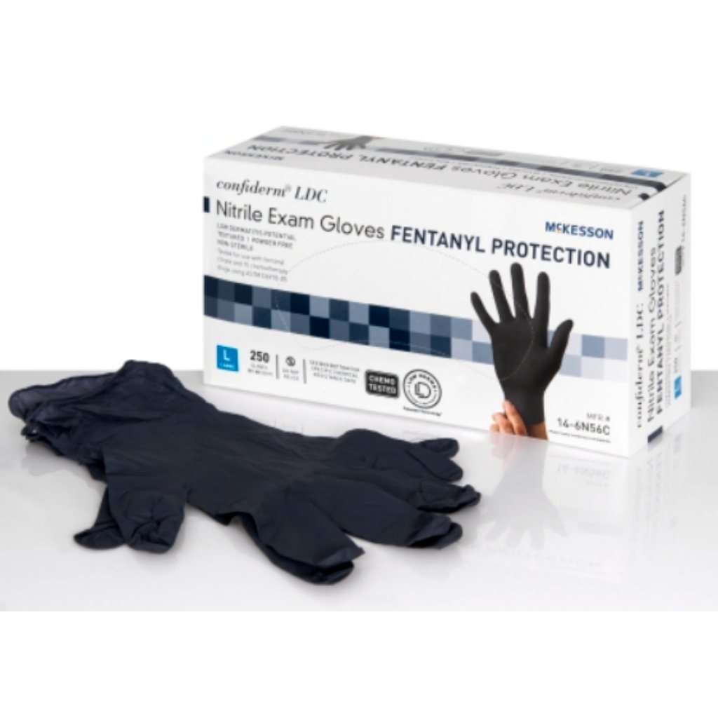 McKesson Confiderm® LDC Black Chemo Exam Glove Nonsterile(250 per box) - One Source Medical Supplies
