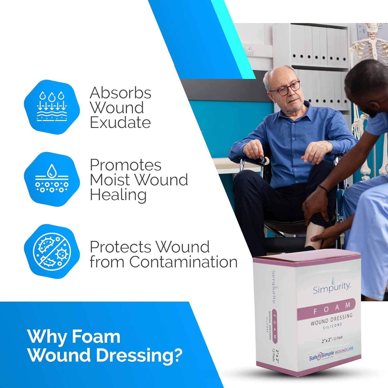 Safe N Simple Simpurity Foam Wound Dressing (192 Count)