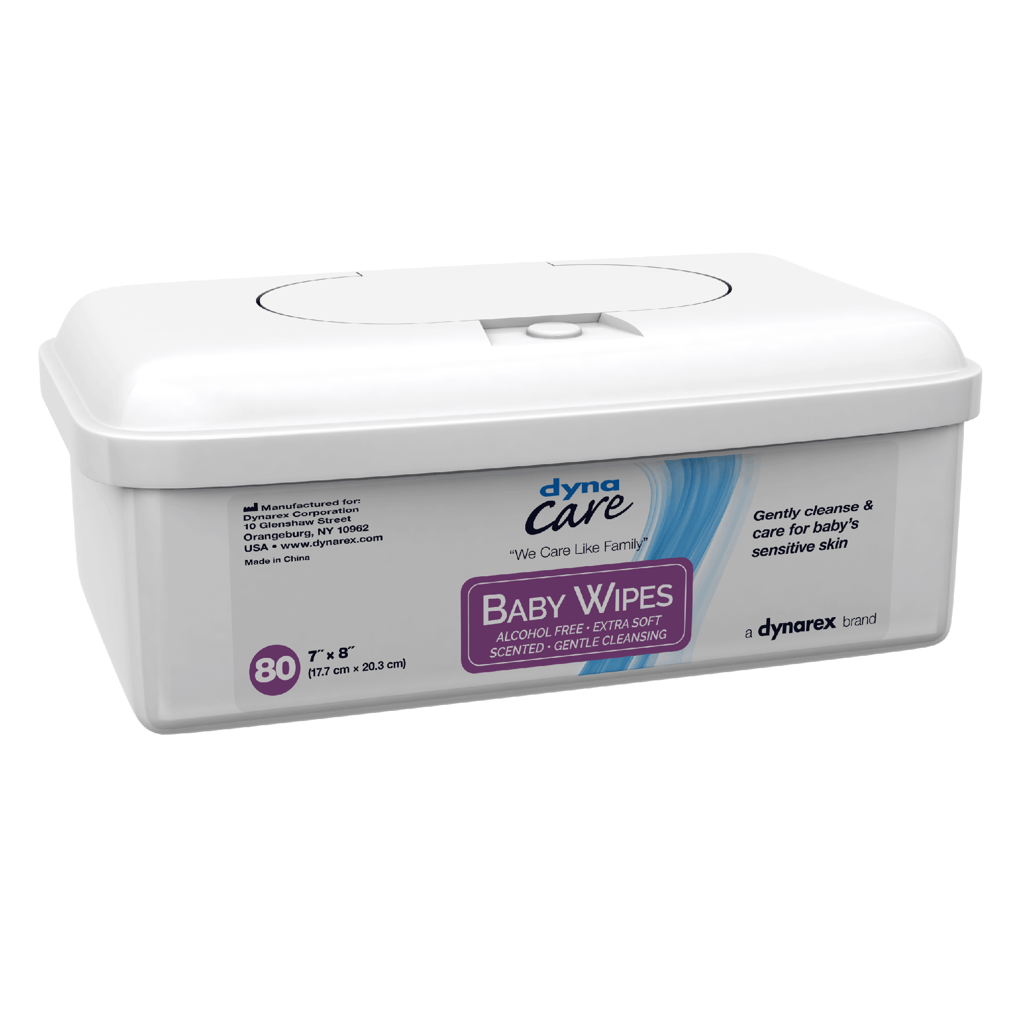 DynaCare Baby Wipes Scented, 7" x 8", 12tub/case (960 Count)