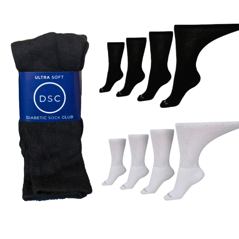 Men's Ultra-Soft Upper Calf Diabetic Socks (4 Pair) by DIABETIC SOCK CLUB