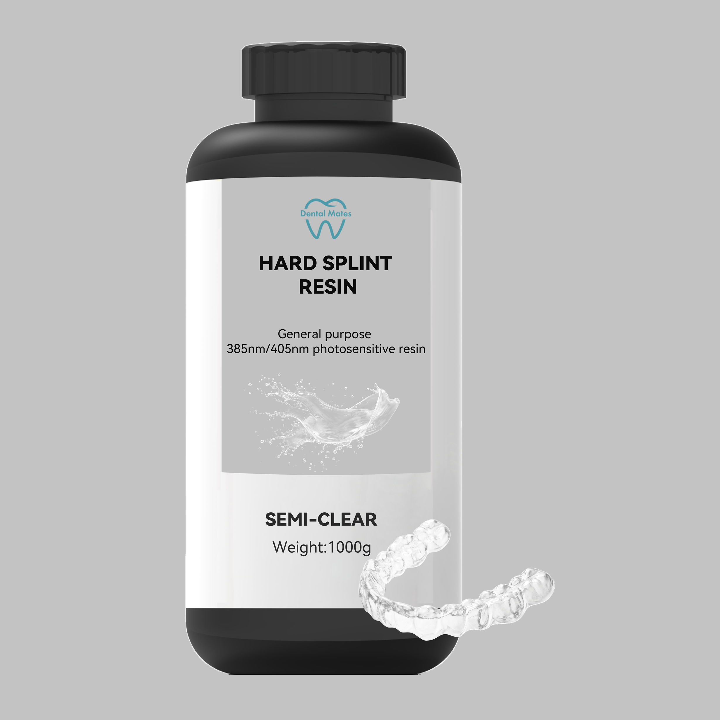 Biocompatible Hard Splint Resin for DLP and LCD Printers 500ml/500gram