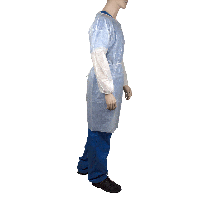 Dynarex Isolation Gown Poly - Coated Barrier, Small - 5ea/bx, 10bxs/case (50 Count)