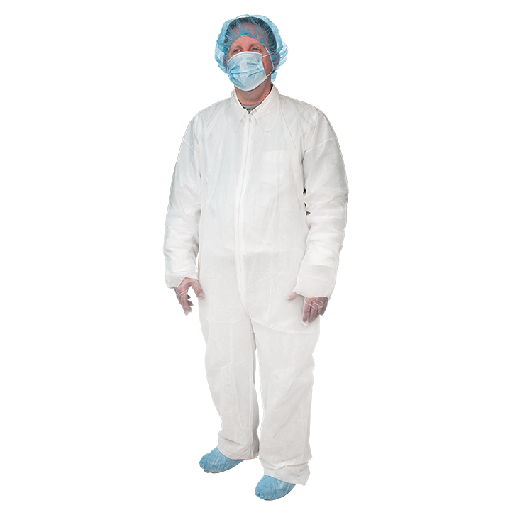 Dynarex Disposable Coveralls, Universal Size, White - 5ea/bx, 5bxs/case (25 Count)
