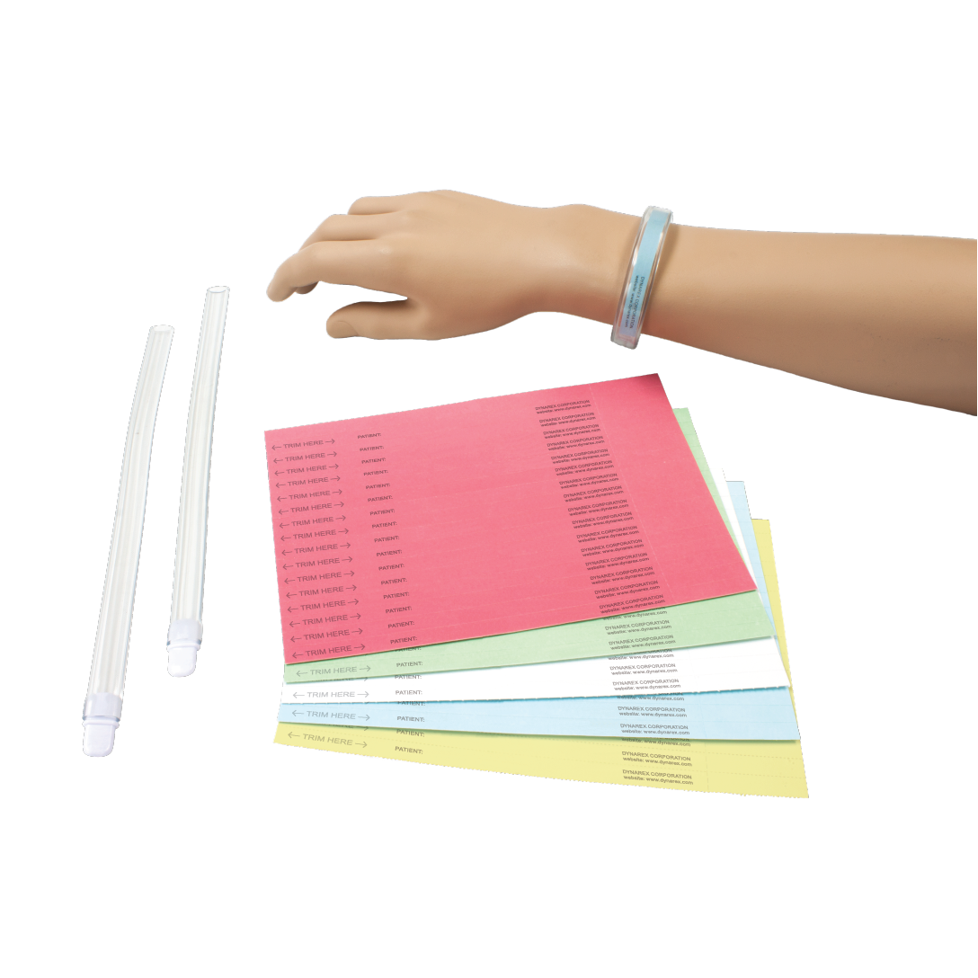 Dynarex ID Bands, Clear Band w/ Color Card Insert - 50ea/bx, 5bxs/cs (250 Count)