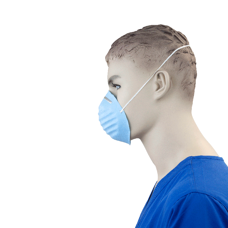 Dynarex Molded Face Mask - Blue, 50ea/bx, 20bxs/cs (1000 Count)