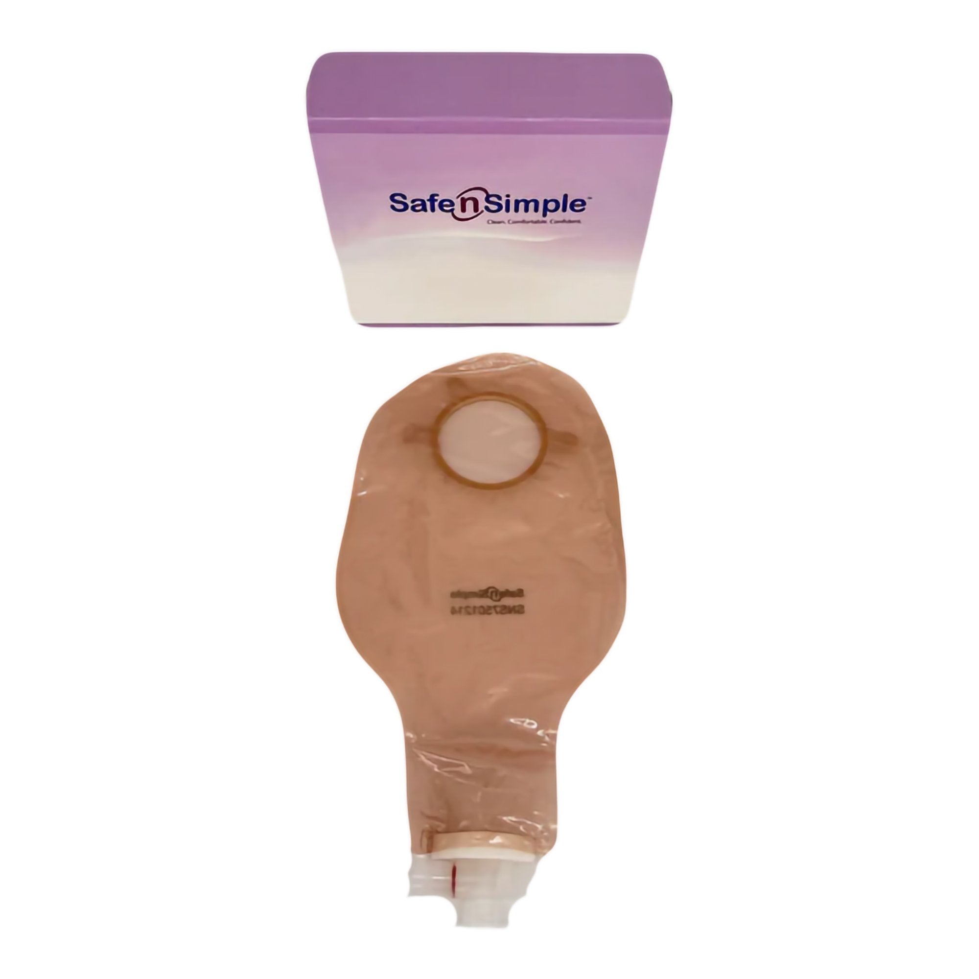 Safe N Simple 9" Urostomy 2-Piece Pouch Beige, Flange with Valve and Belt Tabs (80 Count)