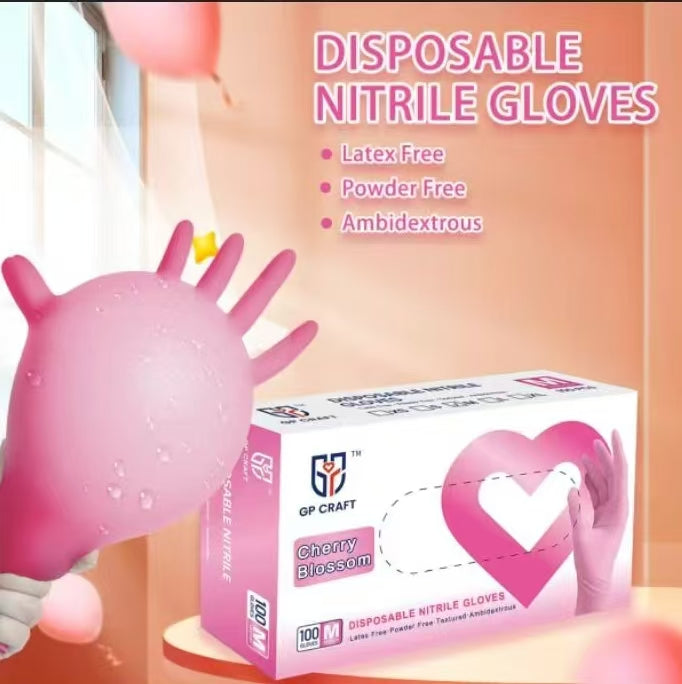 4mil Black and 4mil Pink Disposable Exam Nitrile Gloves 1,000pcs per Case