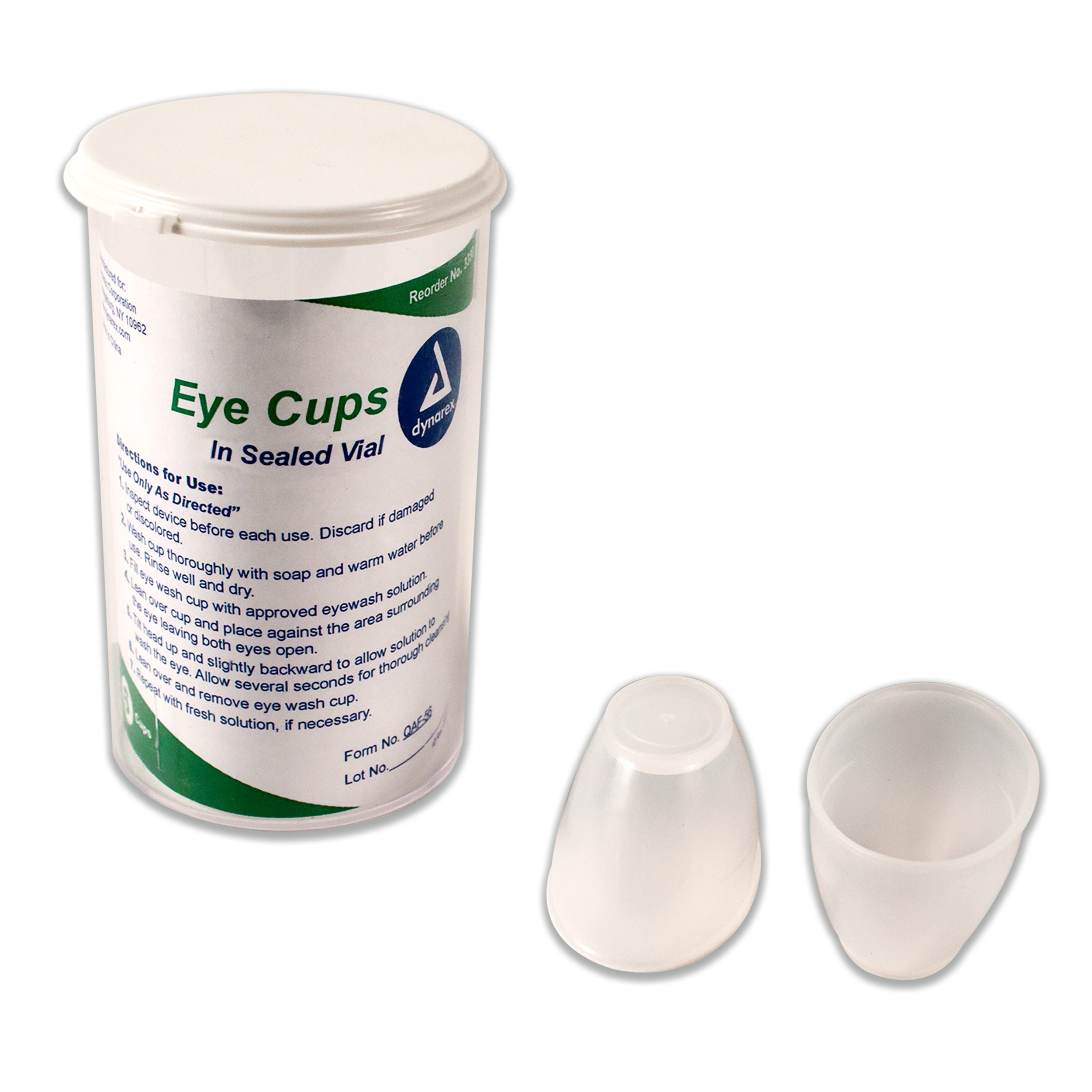 Dynarex Eye Cups in a Vial, 6ea/vials, 50vials/cs (300 Count)