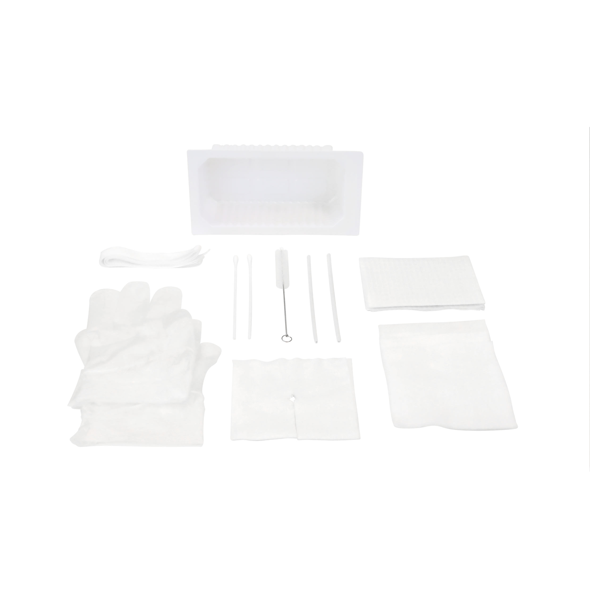 Dynarex Tracheostomy Care Kit - One Compartment Tray with Vinyl Gloves (20 Count)