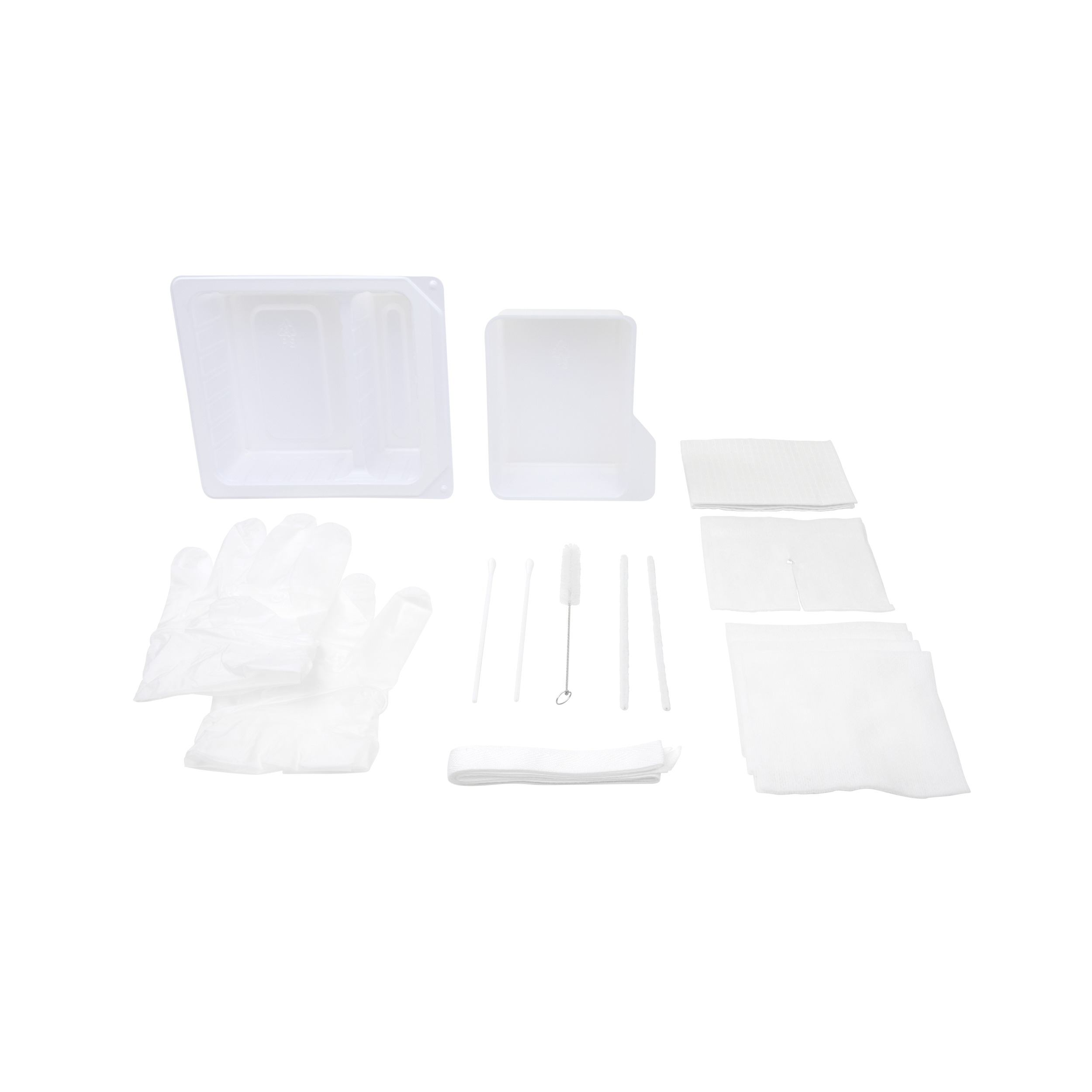 Dynarex Tracheostomy Care Kit - Two Compartment Tray with Vinyl Gloves (20 Count)