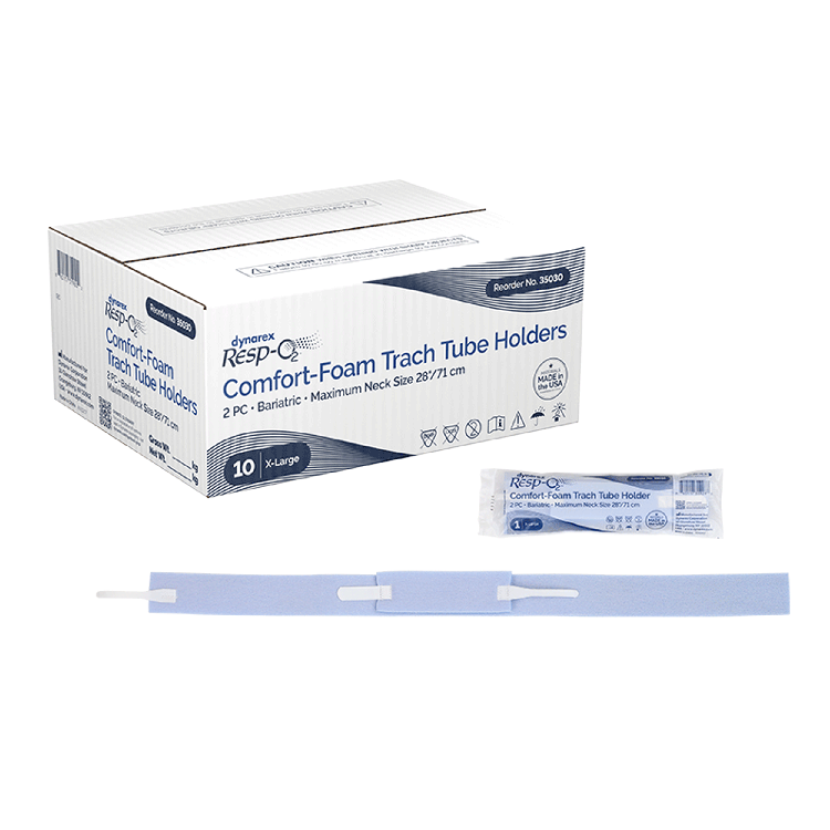 Dynarex Comfort-Foam Trach Tube Holder, 2-Piece - Bariatric (10 Count)