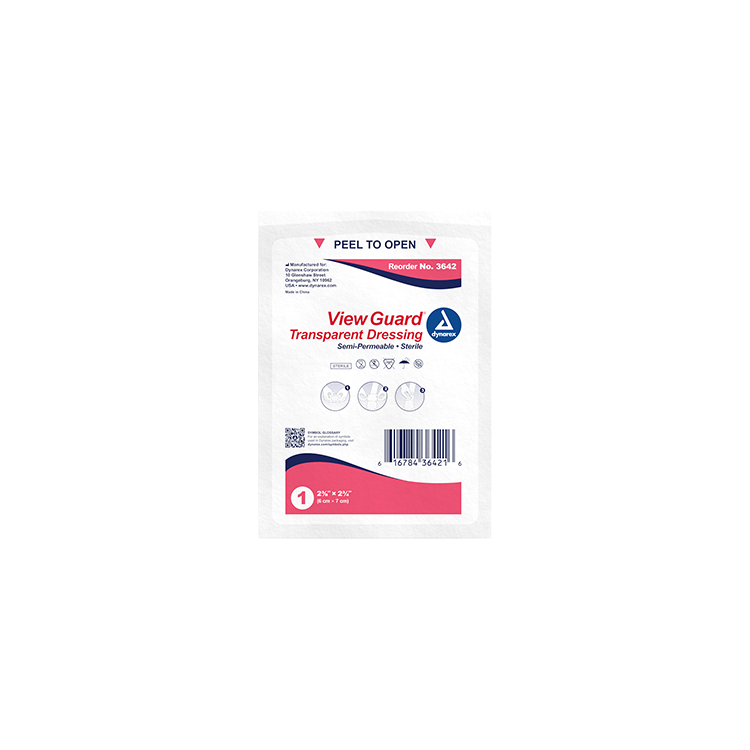 Dynarex View Guard Transparent Dressings - Sterile, 2 3/8" x 2 3/4" - 100ea/bx, 4bxs/cs (400 Count)