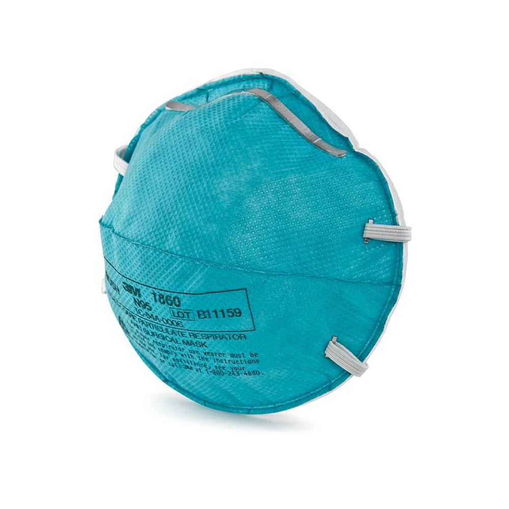 3M 120pcs 1860 Particulate Respirator N95 Face Mask with Fluid Resistance, Regular Size