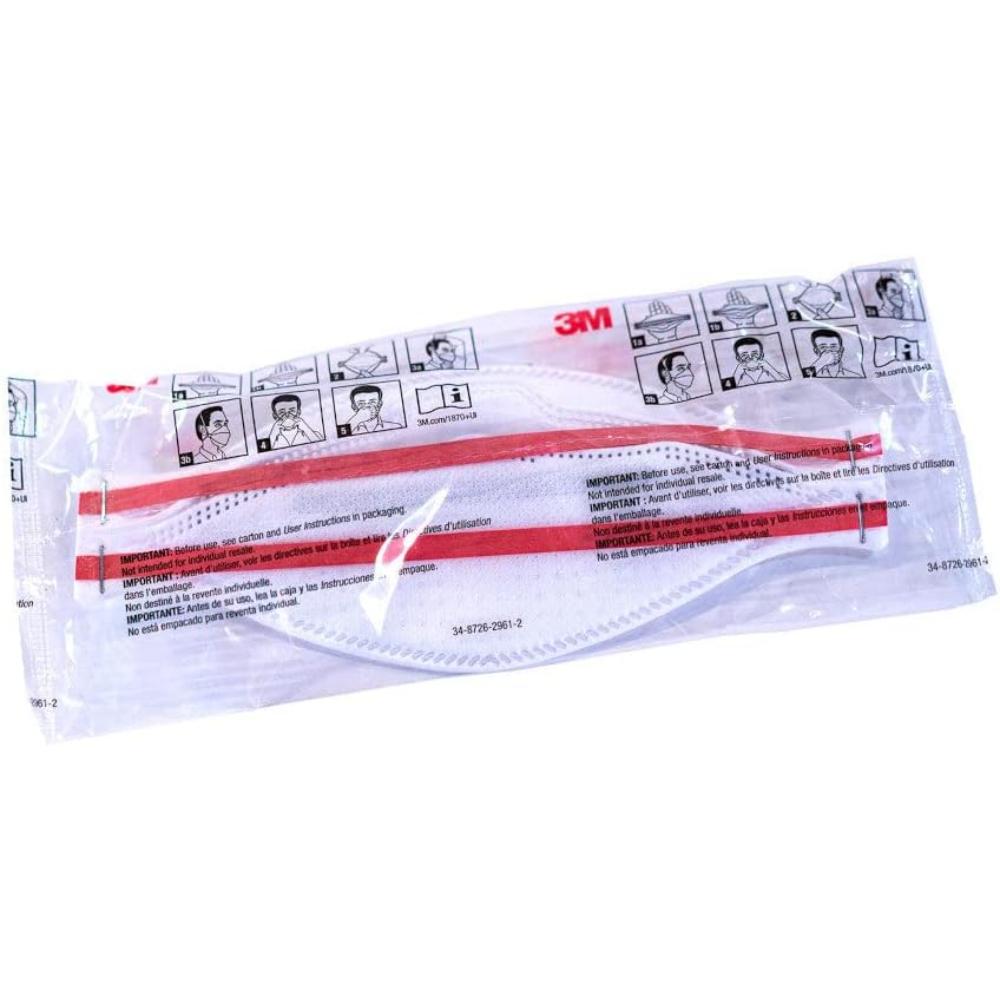 3M 240pcs Aura 1870+ Particulate Respirator N95 Face Mask, Regular Size, Individually wrapped & Flat Fold