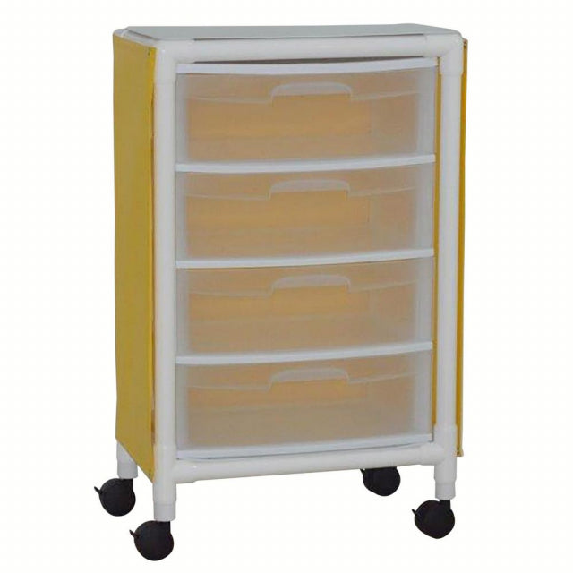 MJM International 3U3D-ISO-NBP Universal isolation cart with 3 slide out drawers, top writing shelf, no back panel, internal drawer size: 19.125" W x 14" D x 6.5" H