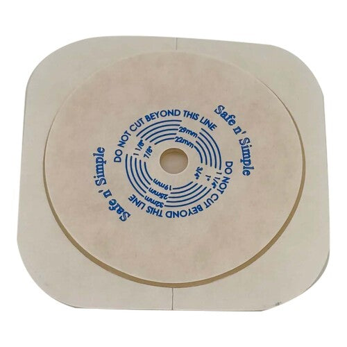 Safe N Simple 2-Piece Wafer Extended Wear with Solid Hydrocolloid 45mm 1 3/4" Flange Cut to Fit (40 Count)