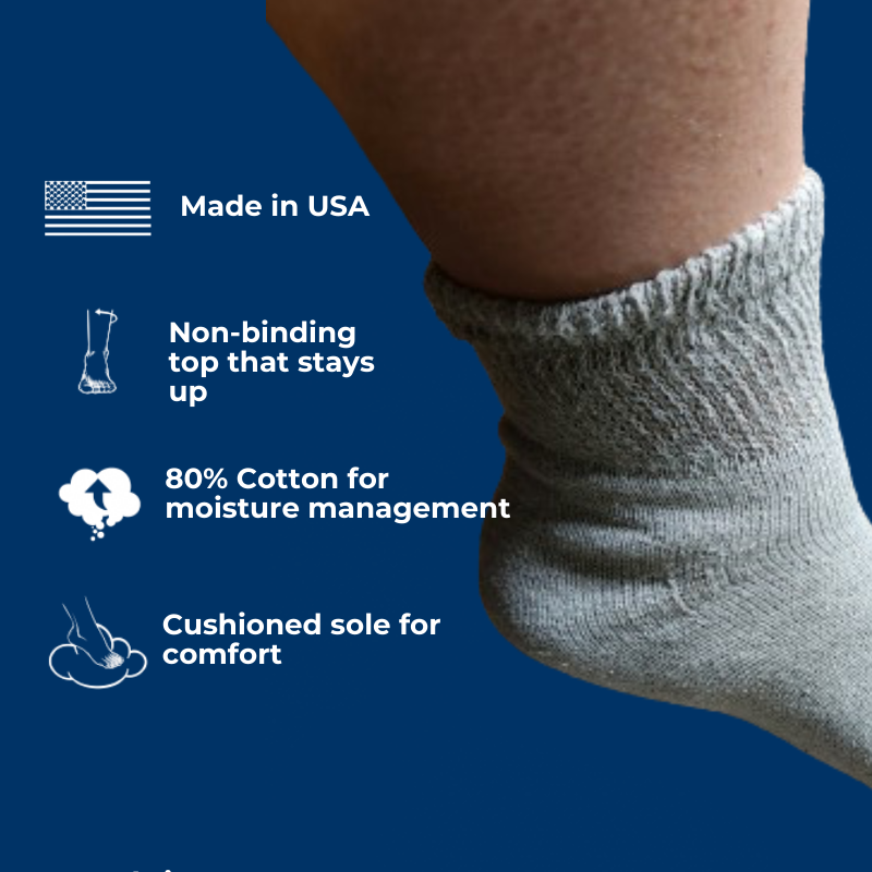 Men's Cotton Diabetic Ankle Socks (6 Pair) by DIABETIC SOCK CLUB